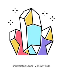 Kristalle Astrologisches Farbsymbol Vektorgrafik. Kristalle astrologisches Zeichen. einzelne Symbolillustration