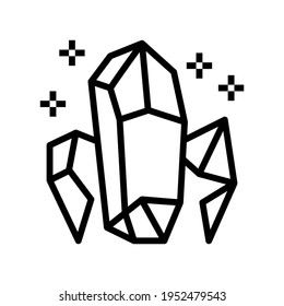 Kristalle astrologische Linie Symbol Vektorgrafik. Kristalle astrologisches Zeichen. isoliertes Kontursymbol
