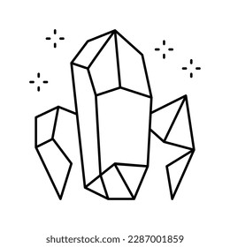 Kristalle astrologische Linie Symbol Vektorgrafik. Kristalle astrologisches Zeichen. isoliertes Kontursymbol