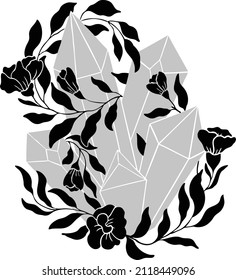 Crystals with a climbing plant