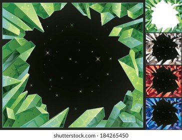 Crystals Frame - EPS10 (named layers, global colors) 