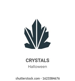 Crystals glyph icon vector on white background. Flat vector crystals icon symbol sign from modern halloween collection for mobile concept and web apps design.