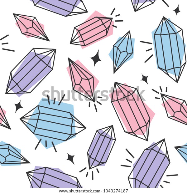 Crystals Hand Drawn Overlapping Background Design Stock Vector (Royalty ...