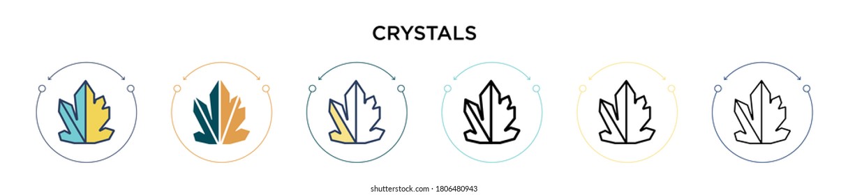 Icono de cristales en el estilo relleno, delgado, contorno y trazo. Ilustración vectorial de dos iconos vectoriales coloreados y negros se pueden utilizar para móviles, ui, web
