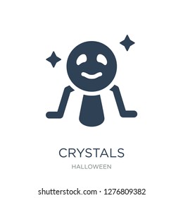 crystals icon vector on white background, crystals trendy filled icons from Halloween collection, crystals vector illustration