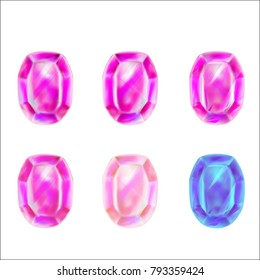 crystals illustration vector Stone blue topaz
