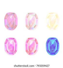 crystals illustration vector Stone blue topaz
