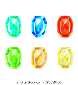 crystals illustration vector Stone blue topaz
