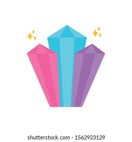 crystals imagination mystery magic flat icon vector illustration