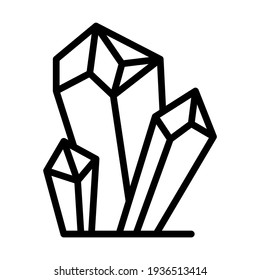 Crystals line vector icon. Geometric gems diamonds vector illustrations collection. For geology or jewelry store