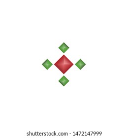 Crystals logotype, icon, vector illustration