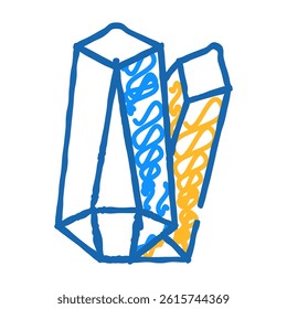 crystals magical stones doodle icon sketch vector. crystals magical stones sign. isolated symbol illustration