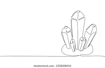 Kristallt ein einheitliches, durchgängiges Banner. Line Art Kristalle Konzept-Banner. Rahmenvektorgrafik.
