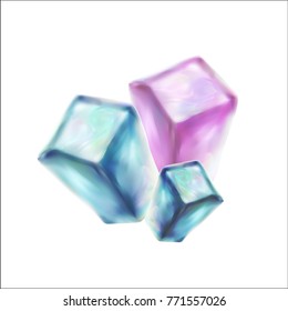 crystals opal illustration vector
