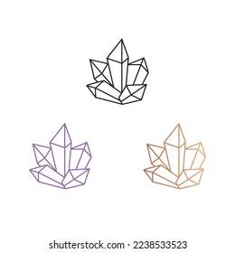 Crystals. Simple line crystal. Stone. Cluster