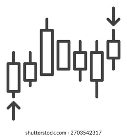 Vetor do gráfico de preço Cryto Conceito de negociação e investimento ícone linear ou elemento do logotipo