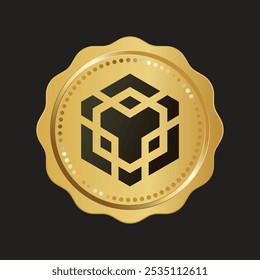 crytocurency bnb logo gold vector design isolated black background