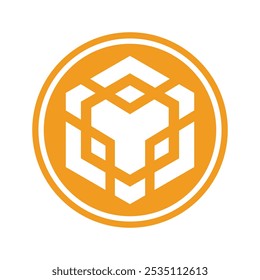 crytocurency bnb logo yellow vector design isolated white background