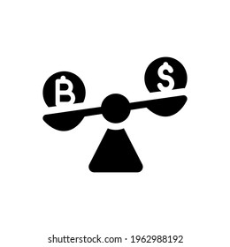 Crytocurrency ratio rate icon (vector illustration)