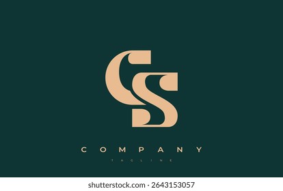 CS Abstract Geometric Logo Design. Modern and elegant logo design with simplistic typography elements, showcasing branding excellence.