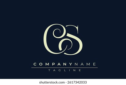 CS abstract Logo. Elegantly Designed Minimalist Monogram Logo with Stylish Lettering. Sophisticated and sleek minimalist monogram showcasing unique lettering design.