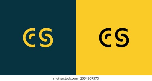 CS abstract minimalist letters Logo Monogram. It is a minimalist logo, this logo is made by combining two letters