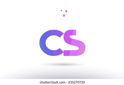 cs c s alphabet letter purple pink magenta blue colorful creative colors text dots creative company logo vector icon design template