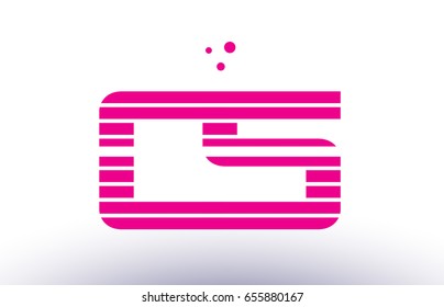 cs c s alphabet letter logo pink purple line stripe company design template creative abstract vector