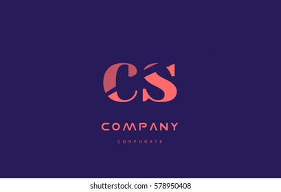 cs c s alphabet small letter blue pink creative design vector company logo icon template 