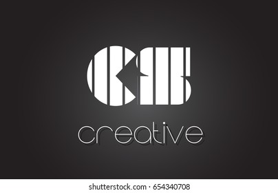CS C S Creative Letter Logo Design With White and Black Lines.