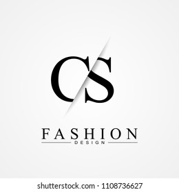 CS C S cutting and linked letter logo icon with paper cut in the middle. Creative monogram logo design. Fashion icon design template.