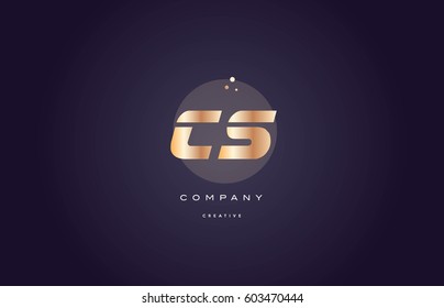 cs c s  gold yellow golden metal metallic bold luxury product modern creative gradient alphabet company logo design vector icon template