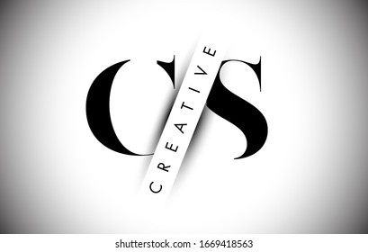 CS C S Letter Logo with Creative Shadow Cut and Overlayered Text Vector Illustration Design.