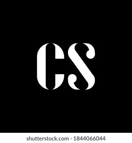 CS C S letter logo design. Initial letter CS uppercase monogram logo white color. CS logo, C S design. CS, C S	
