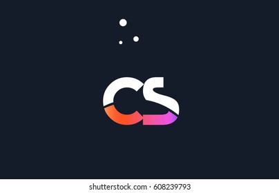 cs c s  pink modern creative purple alphabet white blue gradient company letter logo design vector icon template