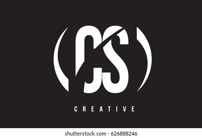 CS C S White Letter Logo Design with White Background Vector Illustration Template.