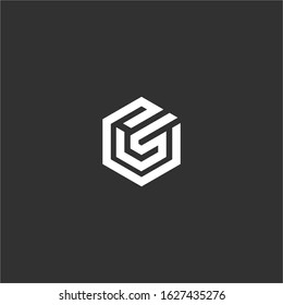 CS, CC initial letter logo design template vector.