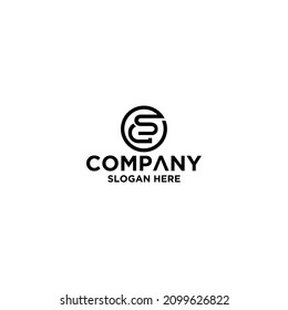 CS Circle Shape Form Letter Logo Design