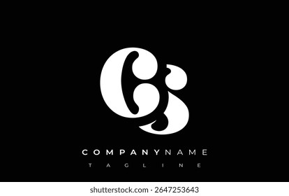 CS Creative Abstract Typography Logo Design. Elegant logo combining bold typography and creative shapes, ideal for branding and identity solutions.