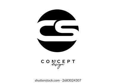 CS Creative Negative Space Circle Monogram Logo Design
