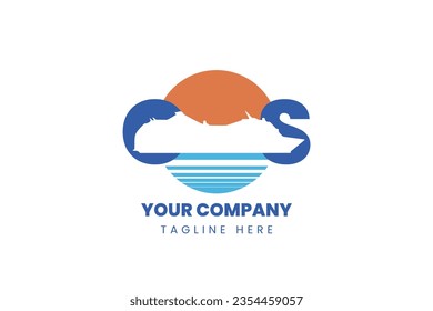 The CS Cruise Ship Logo incorporates 4 iconic elements: the initial letters C and S, a cruise ship silhouette, and a sun rising over the ocean. These elements unite to create a unique and simple logo,