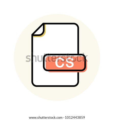 CS file format, extension color line icon. Vector illustration