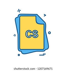 CS file type icon design vector