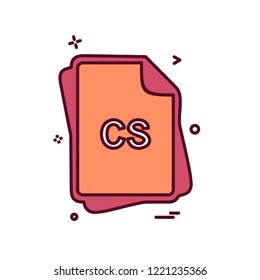 CS file type icon design vector