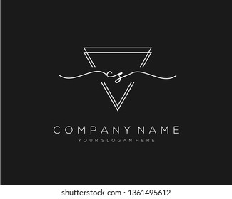 CS handwriting initial  logo vector