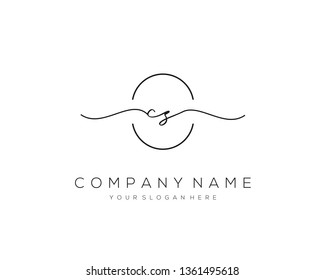 CS handwriting initial  logo vector