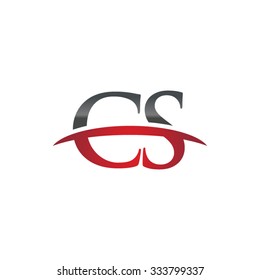 CS initial company red swoosh logo