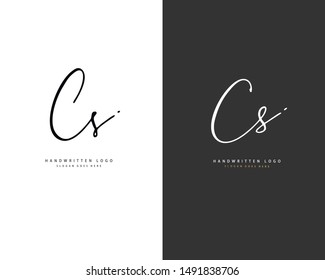CS Initial handwriting or handwritten logo for identity. Logo with hand drawn style.