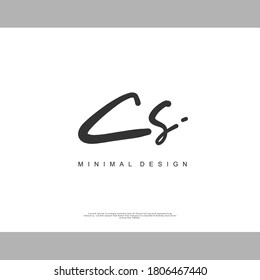 CS Initial handwriting or handwritten logo for identity. Logo with signature and hand drawn style.