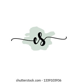 CS  Initial Handwriting logo template vector